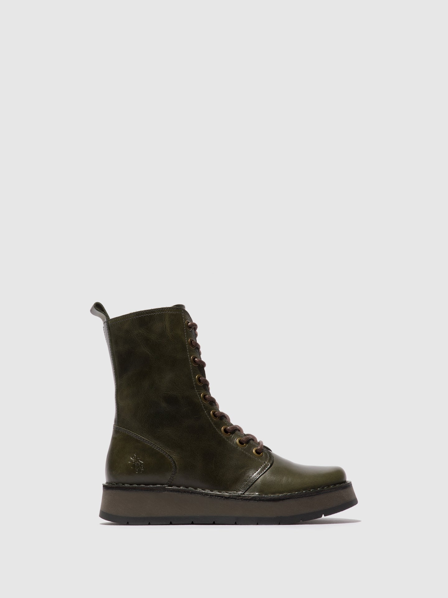 Fly London Dames Bruin RAMI043 Casual Leren Veter Enkellaarsjes