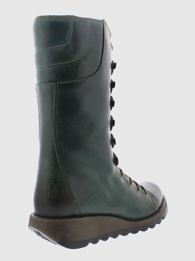 Green Lace-up Boots