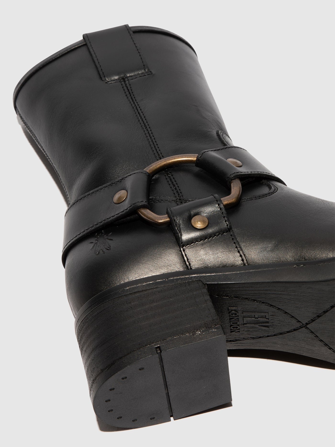 Zip Up Ankle Boots REVA010FLY RUG BLACK