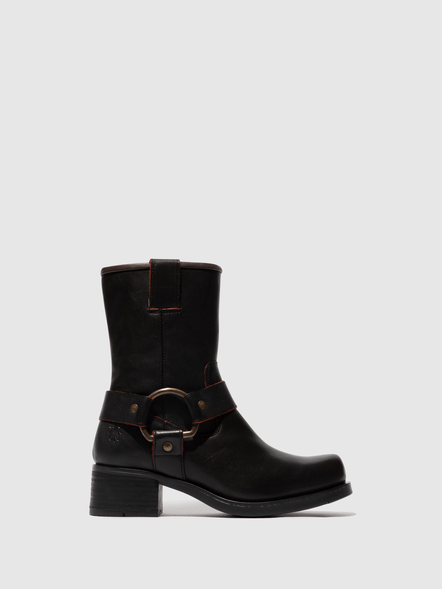 Black boots with red zipper best sale