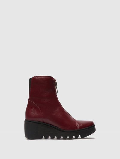 Zip Up Ankle Boots BOCE457FLY WINE