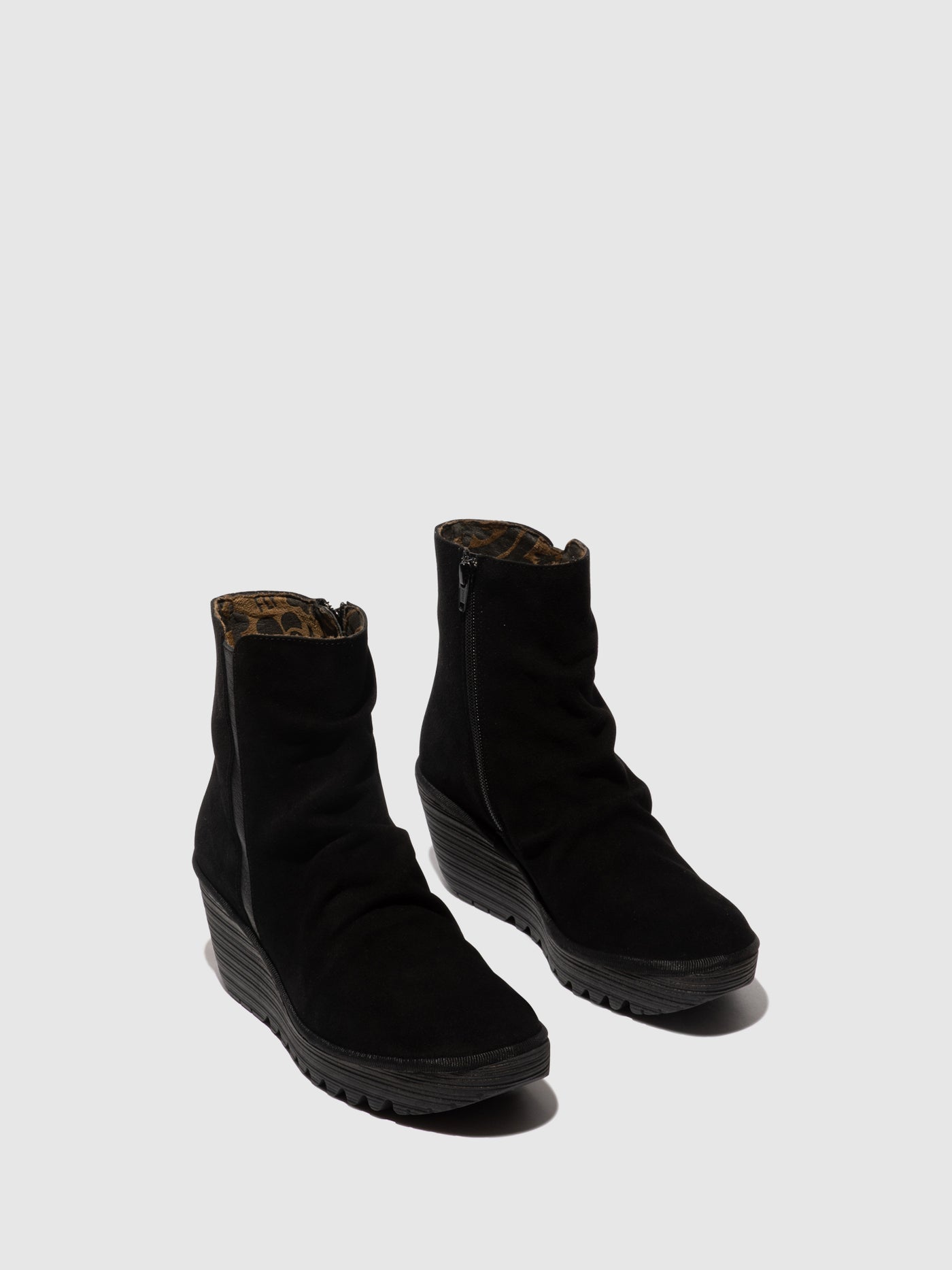 Zip Up Ankle Boots YOPA461FLY OIL SUEDE/MOUSSE BLACK