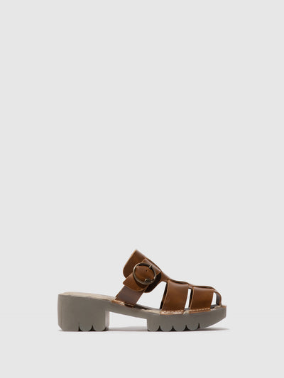 Buckle Mules ENVY521FLY CAMEL