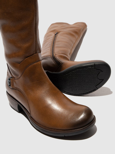 Zip Up Boots MISTRY CAMEL