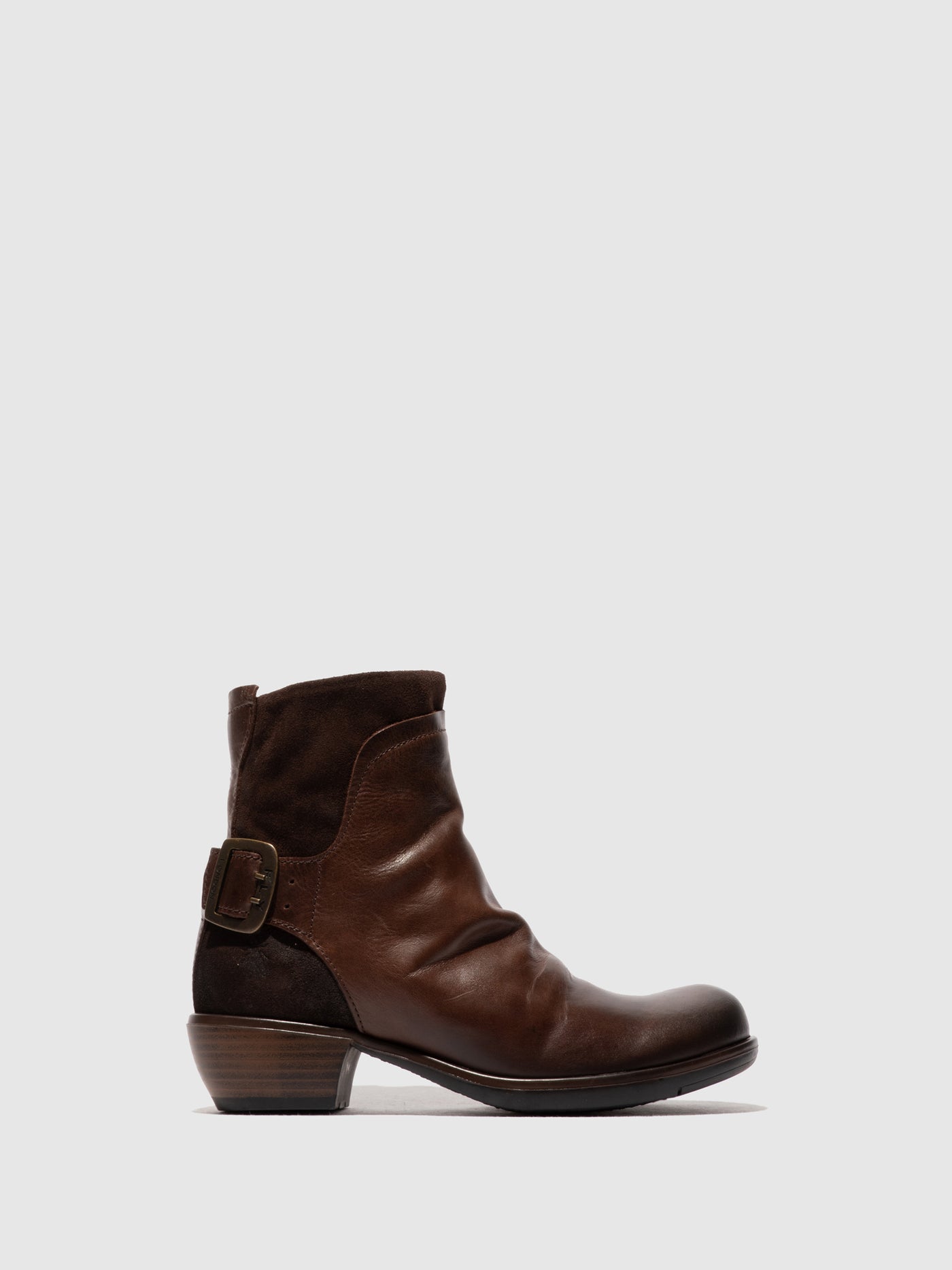 Buckle Ankle Boots MEL DK BROWN