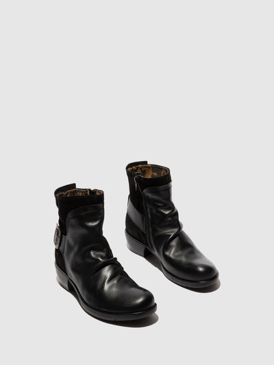 Buckle Ankle Boots MEL BLACK
