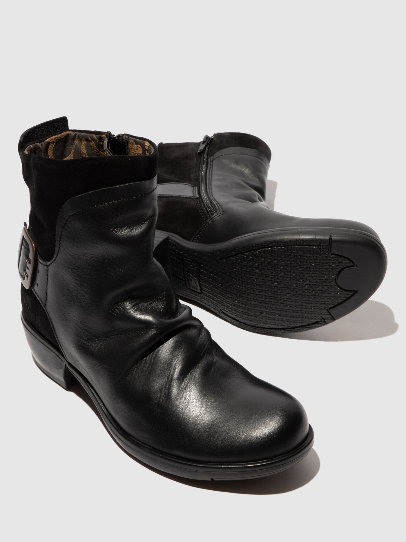 Buckle Ankle Boots MEL BLACK