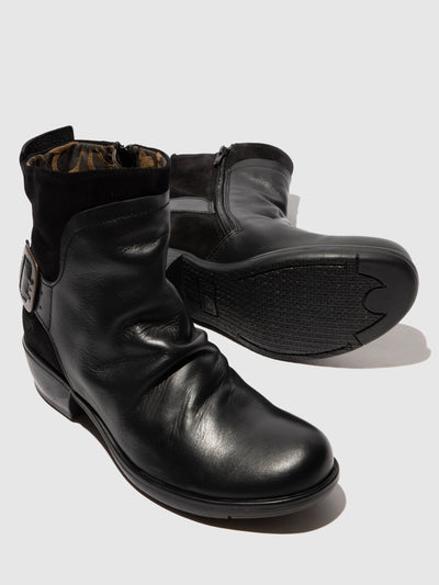 Buckle Ankle Boots MEL BLACK