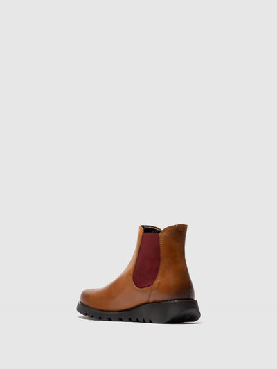 Chelsea Ankle Boots SALV195FLY MID.BROWN (RED ELASTIC)