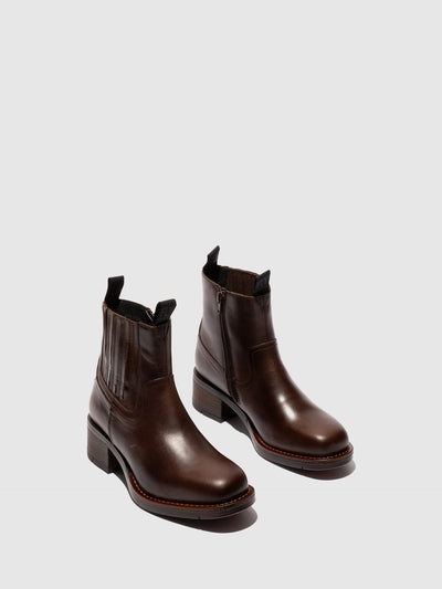 Zip Up Ankle Boots RALI513FLY DK.BROWN