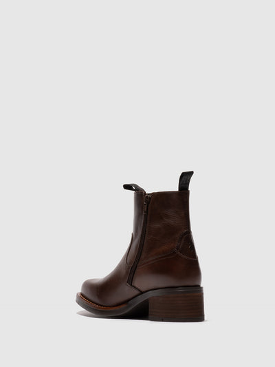 Zip Up Ankle Boots RALI513FLY DK.BROWN