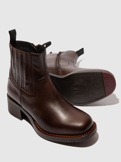 Zip Up Ankle Boots RALI513FLY DK.BROWN