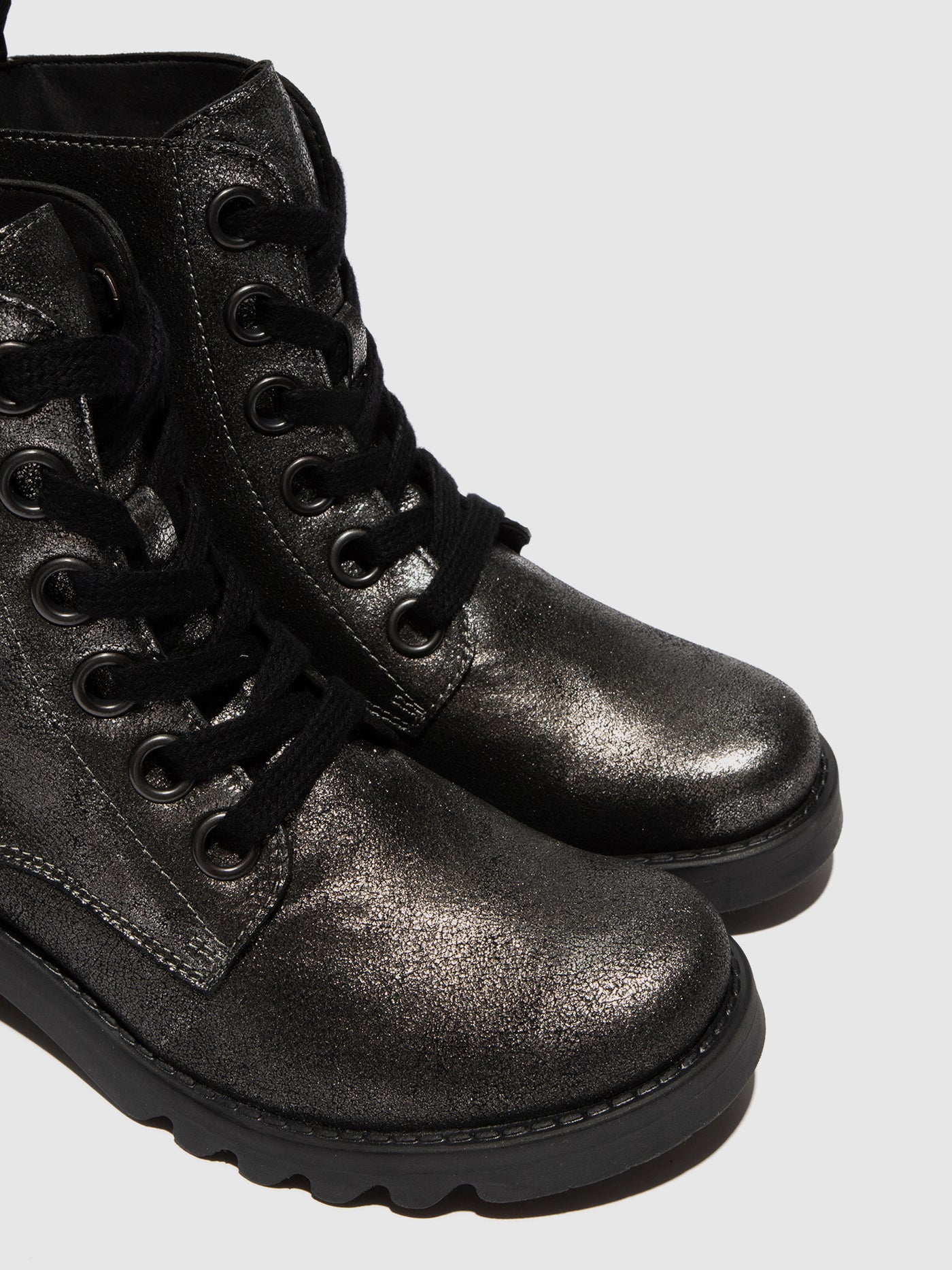 Lace-up Ankle Boots RAGI539FLY DK. FLASH SILVER