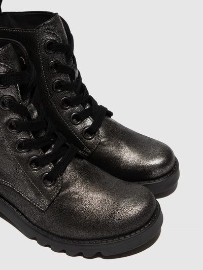 Lace-up Ankle Boots RAGI539FLY DK. FLASH SILVER