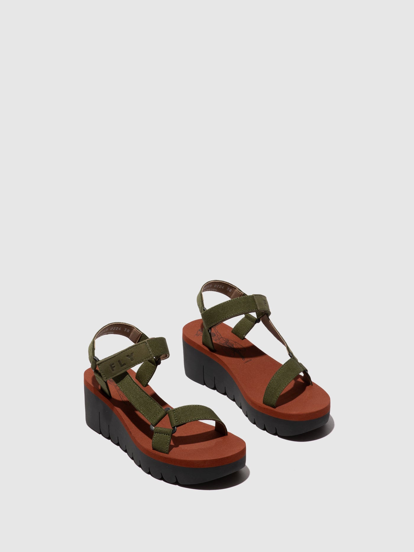 Velcro Sandals YEFA726FLY ARMY GREEN/ARMY GREEN/BRICK