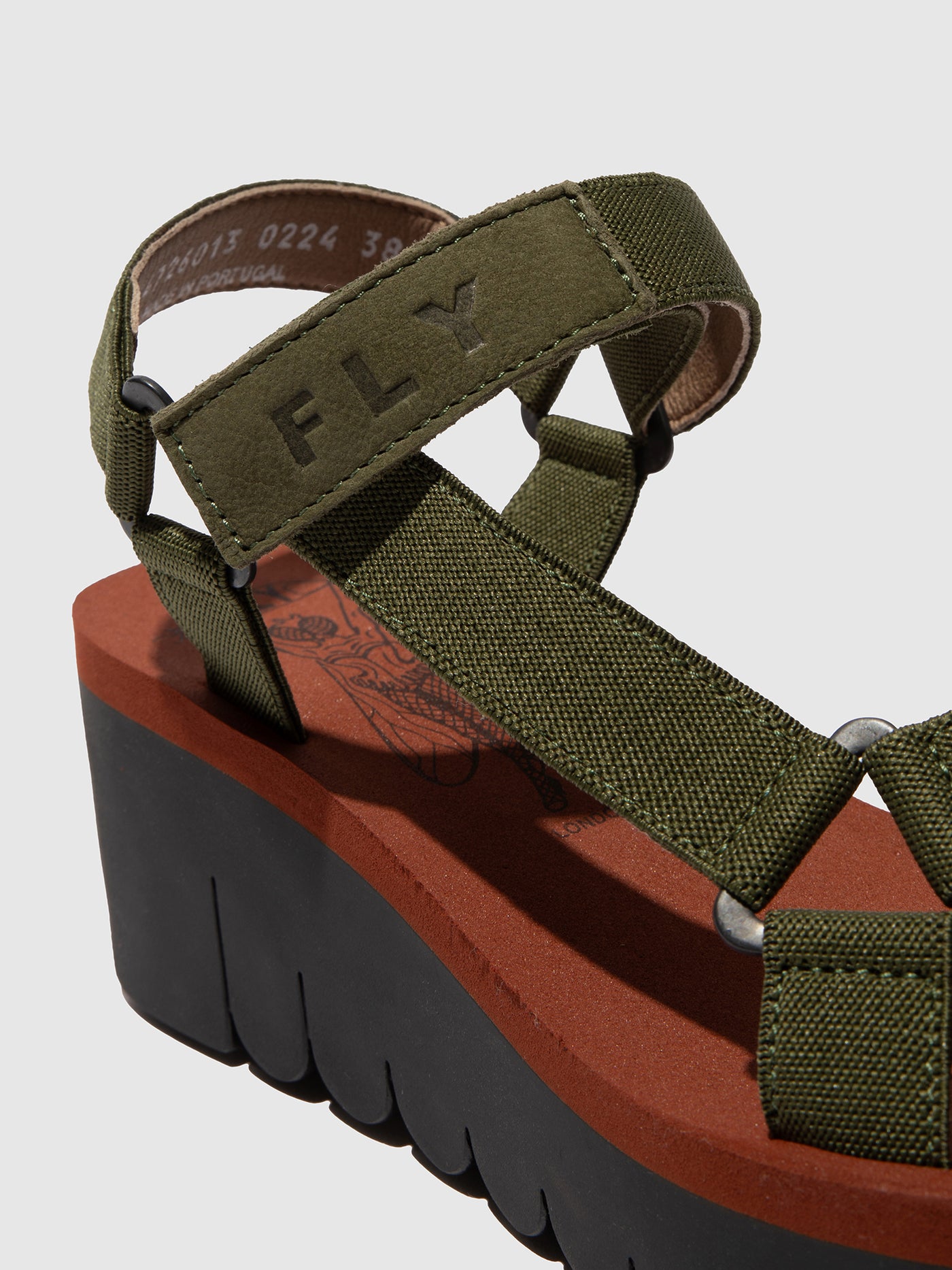 Velcro Sandals YEFA726FLY ARMY GREEN/ARMY GREEN/BRICK