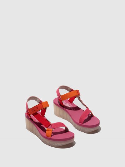 Velcro Sandals YEFA726FLY DEVIL RED/MULTICOLOR/VIOLET