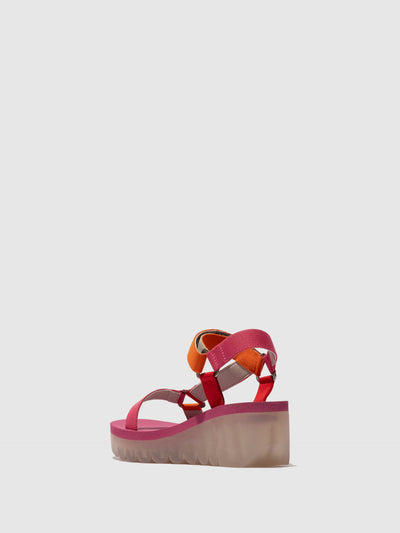 Velcro Sandals YEFA726FLY DEVIL RED/MULTICOLOR/VIOLET