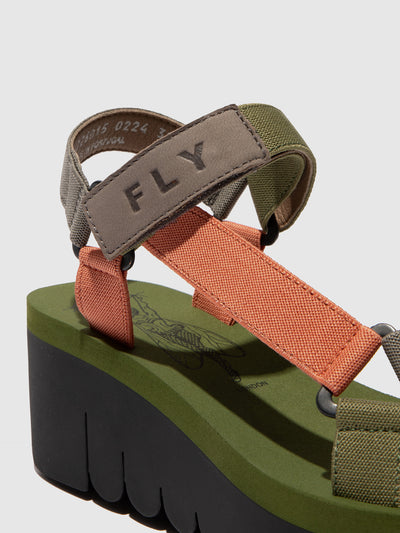 Velcro Sandals YEFA726FLY GREY/MULTICOLOR/ARMY GREEN