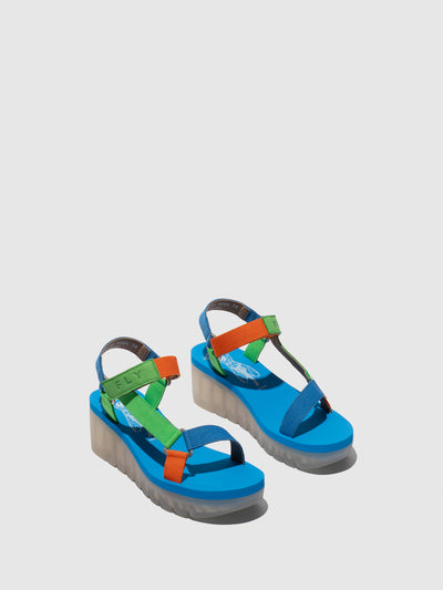 Velcro Sandals YEFA726FLY PISTACHIO/MULTICOLOR/AZURRE