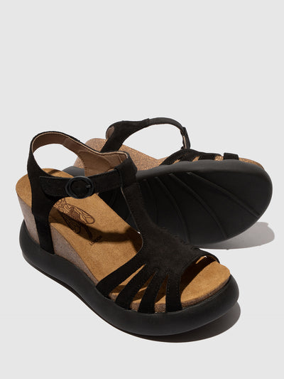 T-Strap Sandals GAIT959FLY SUEDE BLACK