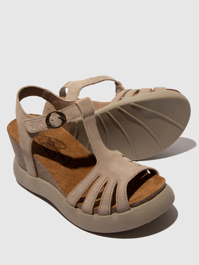 T-Strap Sandals GAIT959FLY SUEDE TAUPE