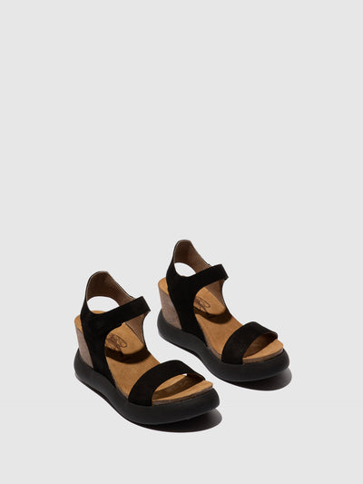Velcro Sandals GOGO967FLY SUEDE BLACK