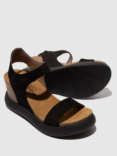 Velcro Sandals GOGO967FLY SUEDE BLACK