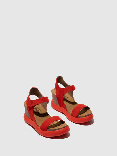 Velcro Sandals GOGO967FLY SUEDE SCARLET