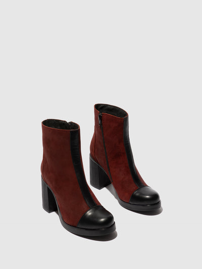 Zip Up Ankle Boots STIR985FLY BLACK/OXBLOOD