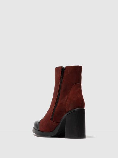 Zip Up Ankle Boots STIR985FLY BLACK/OXBLOOD