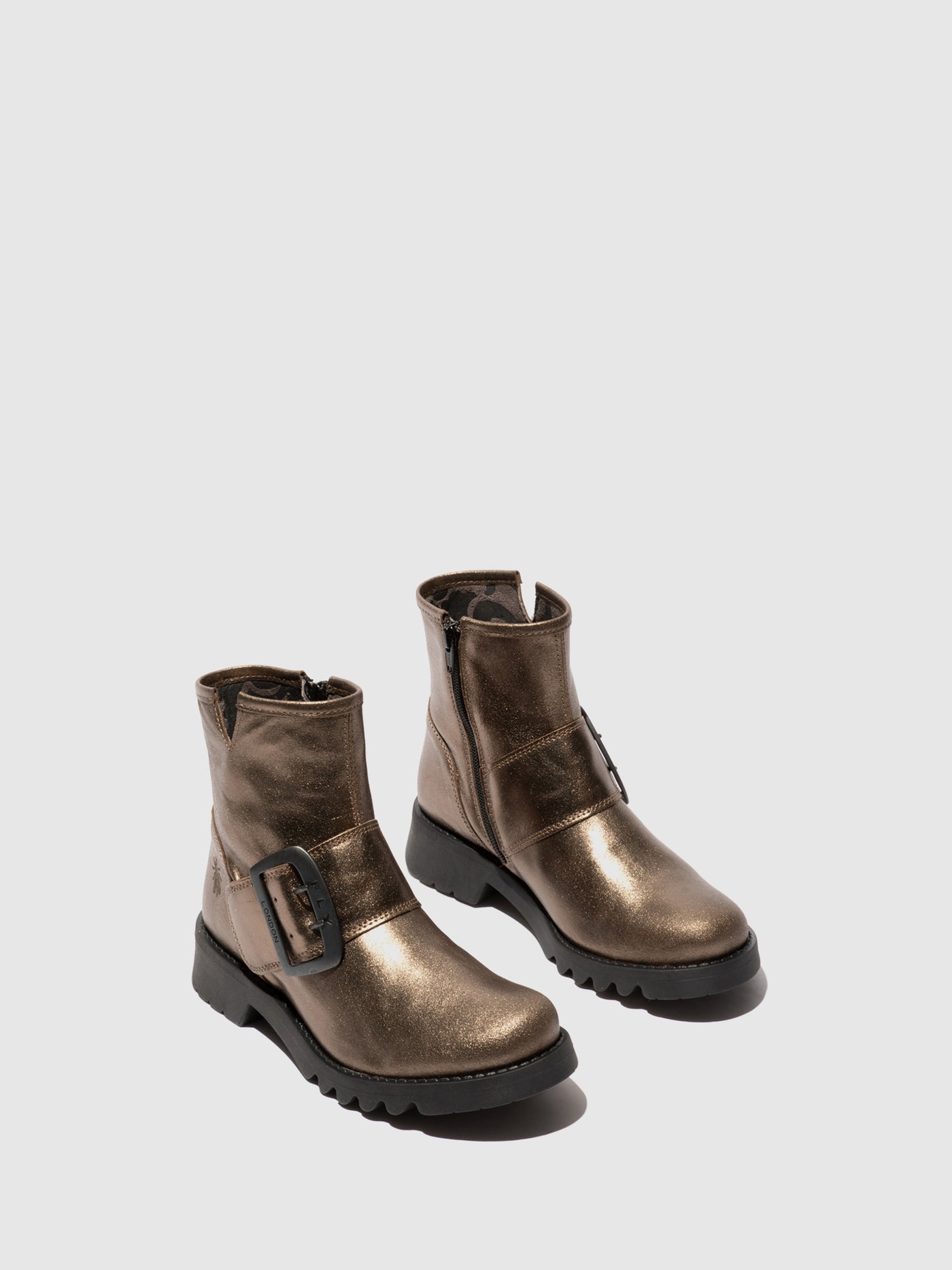 Buckle Ankle Boots RILY991FLY DARK GOLD