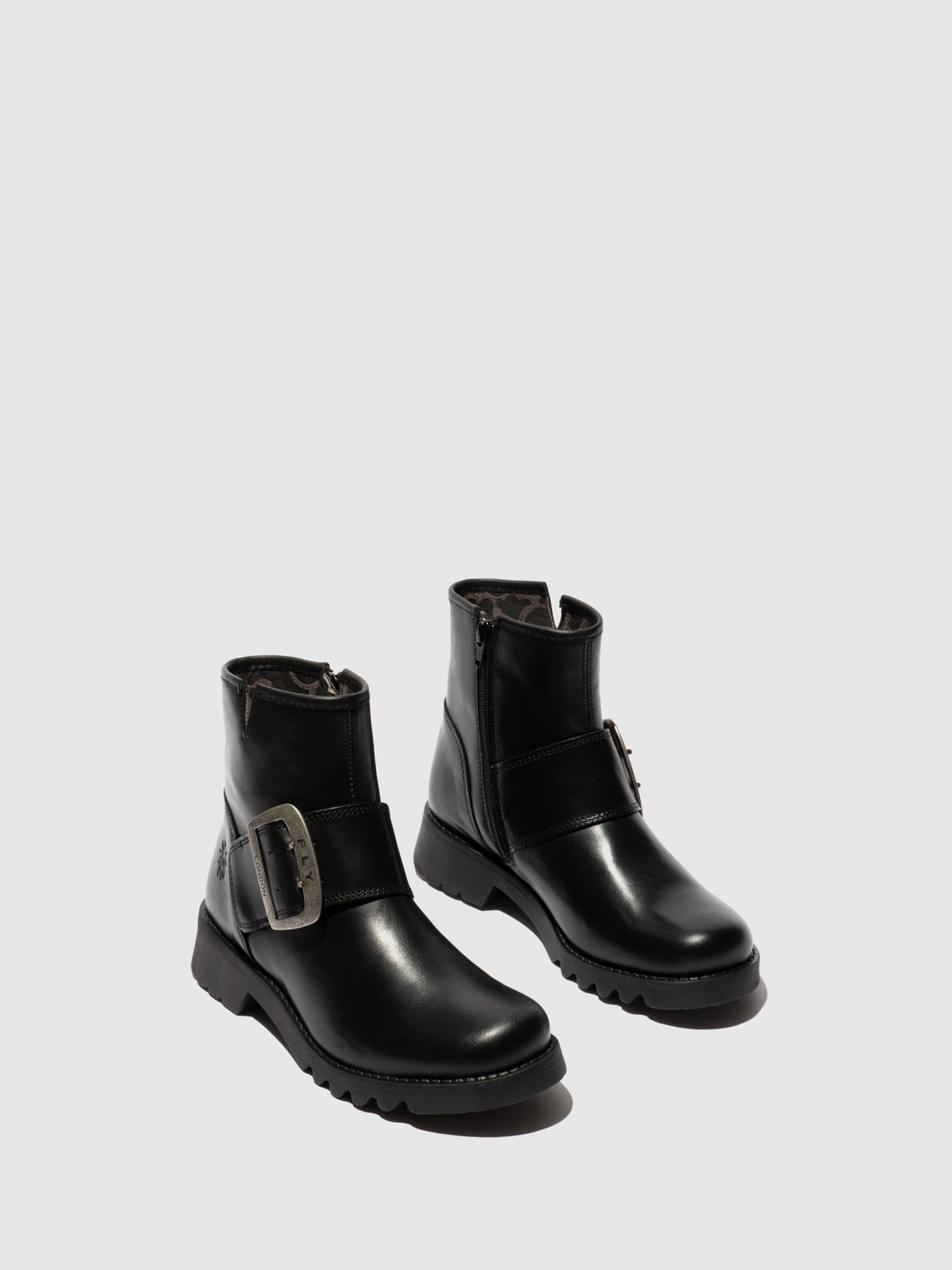 Buckle Ankle Boots RILY991FLY RUG BLACK