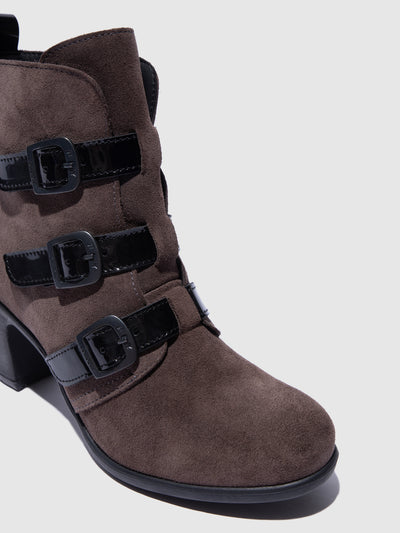 Buckle Ankle Boots KLEA012FLY ANTHRACITE/BLACK