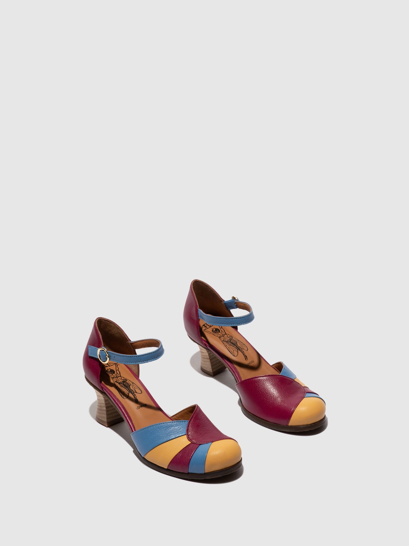 Heel Shoes BESH087FLY BERRY/BLUE/BUMBLEBEE