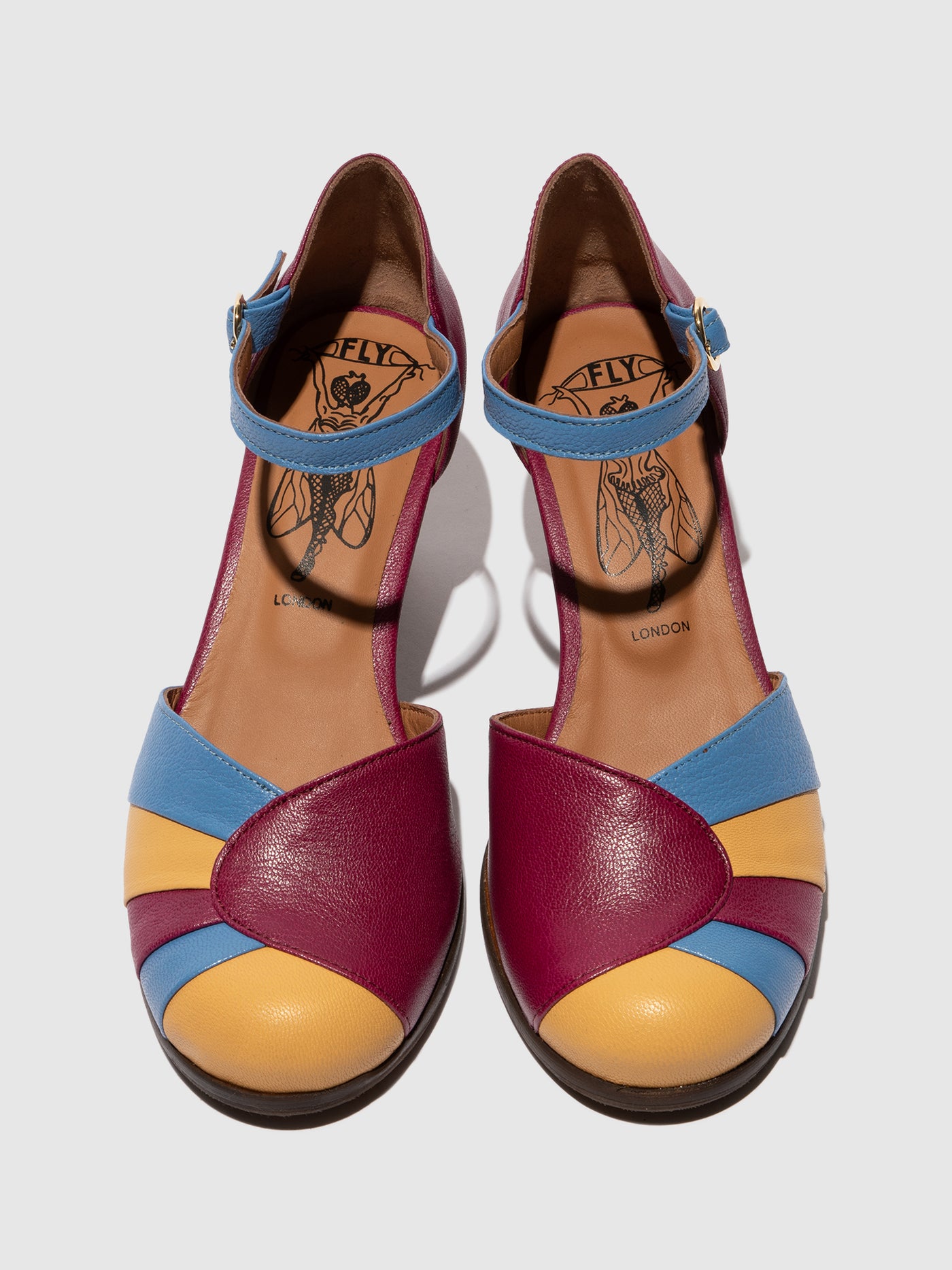 Heel Shoes BESH087FLY BERRY/BLUE/BUMBLEBEE