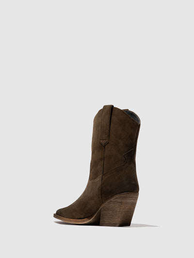 Zip Up Ankle Boots WOFY093FLY MILITARY