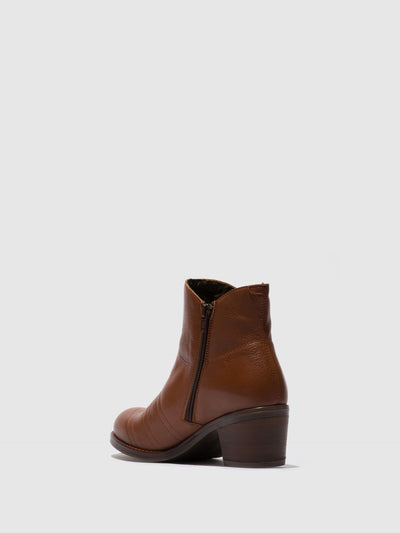 Zip Up Ankle Boots ZAGY111FLY BRANDY