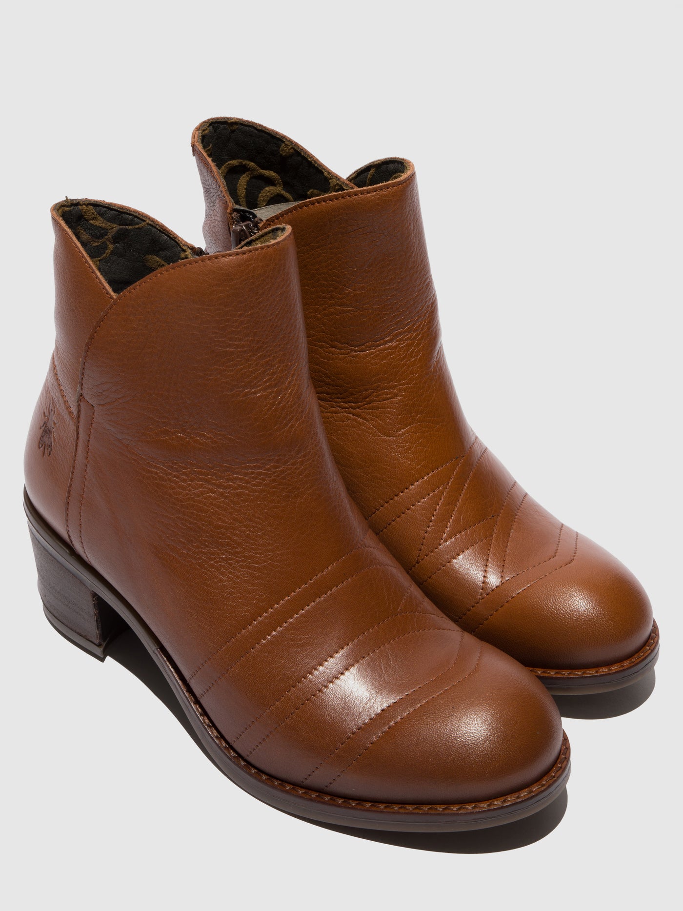 Zip Up Ankle Boots ZAGY111FLY BRANDY