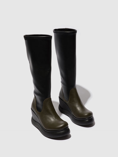 Knee-High Boots GLIN129FLY MILITARY/BLACK