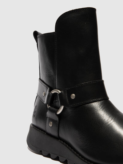 Zip Up Ankle Boots SOCH136FLY BLACK