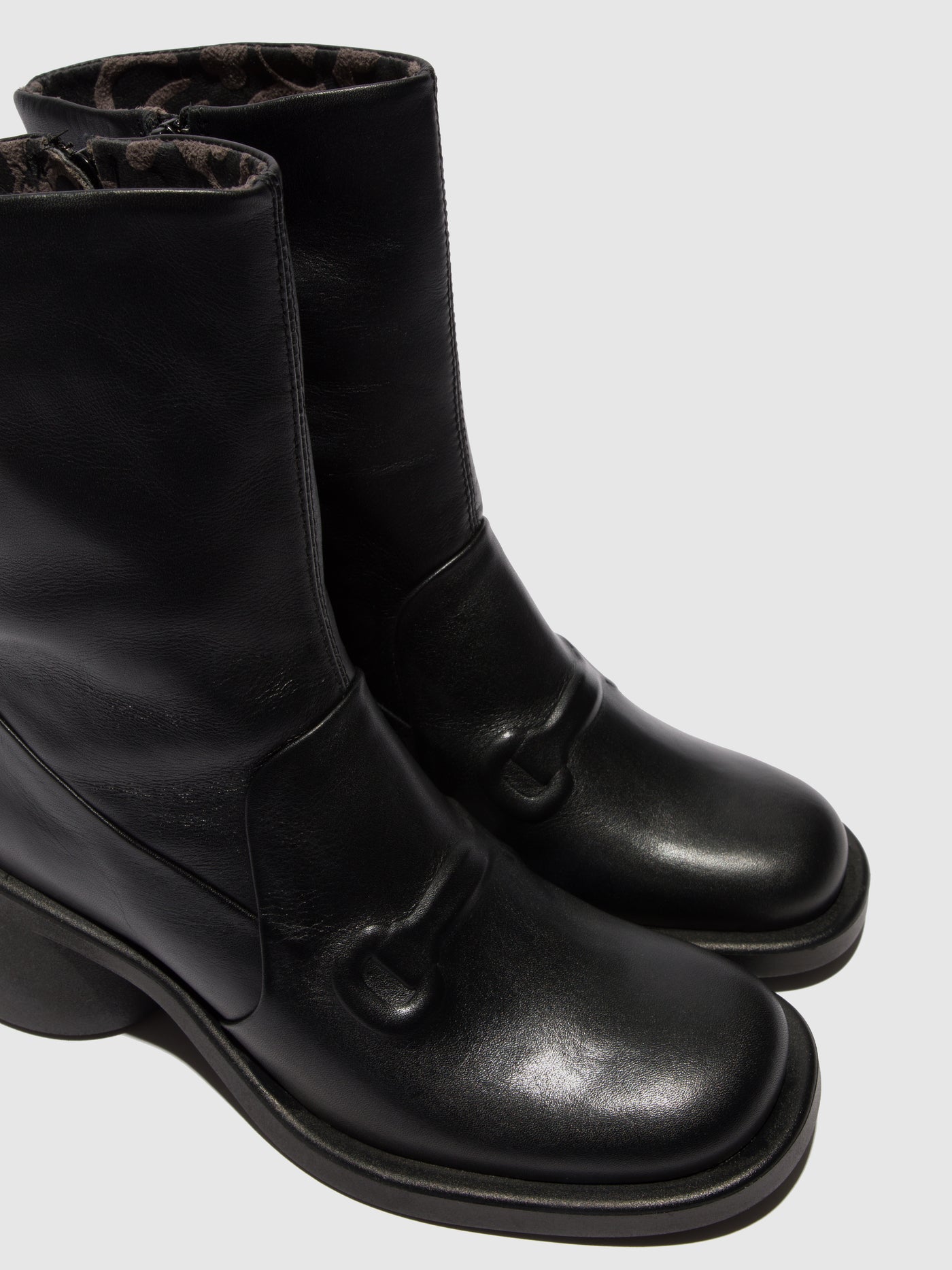 Zip Up Ankle Boots HAXI138FLY BLACK