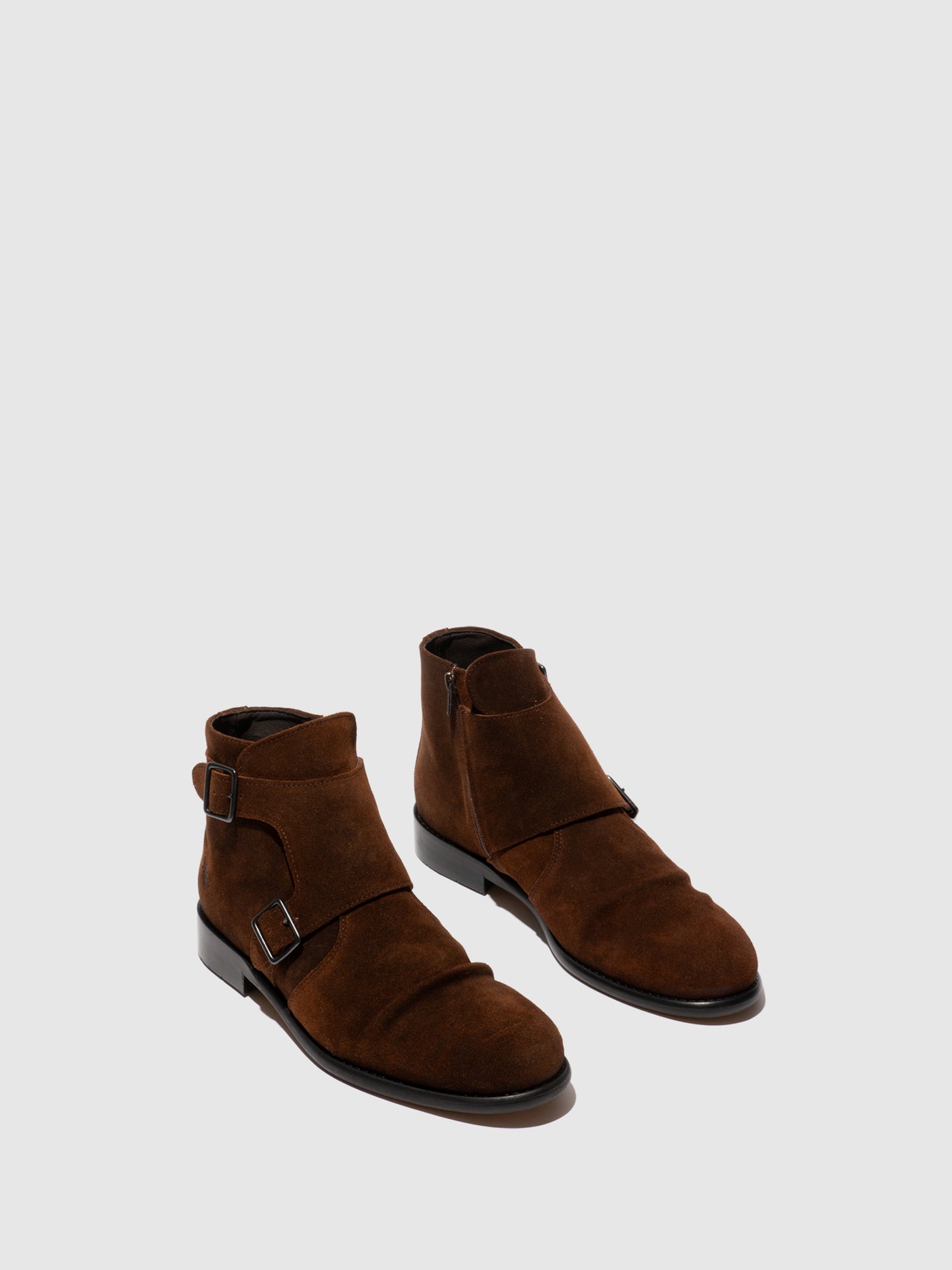 Buckle Ankle Boots WUOL142FLY OIL SUEDE CAMEL