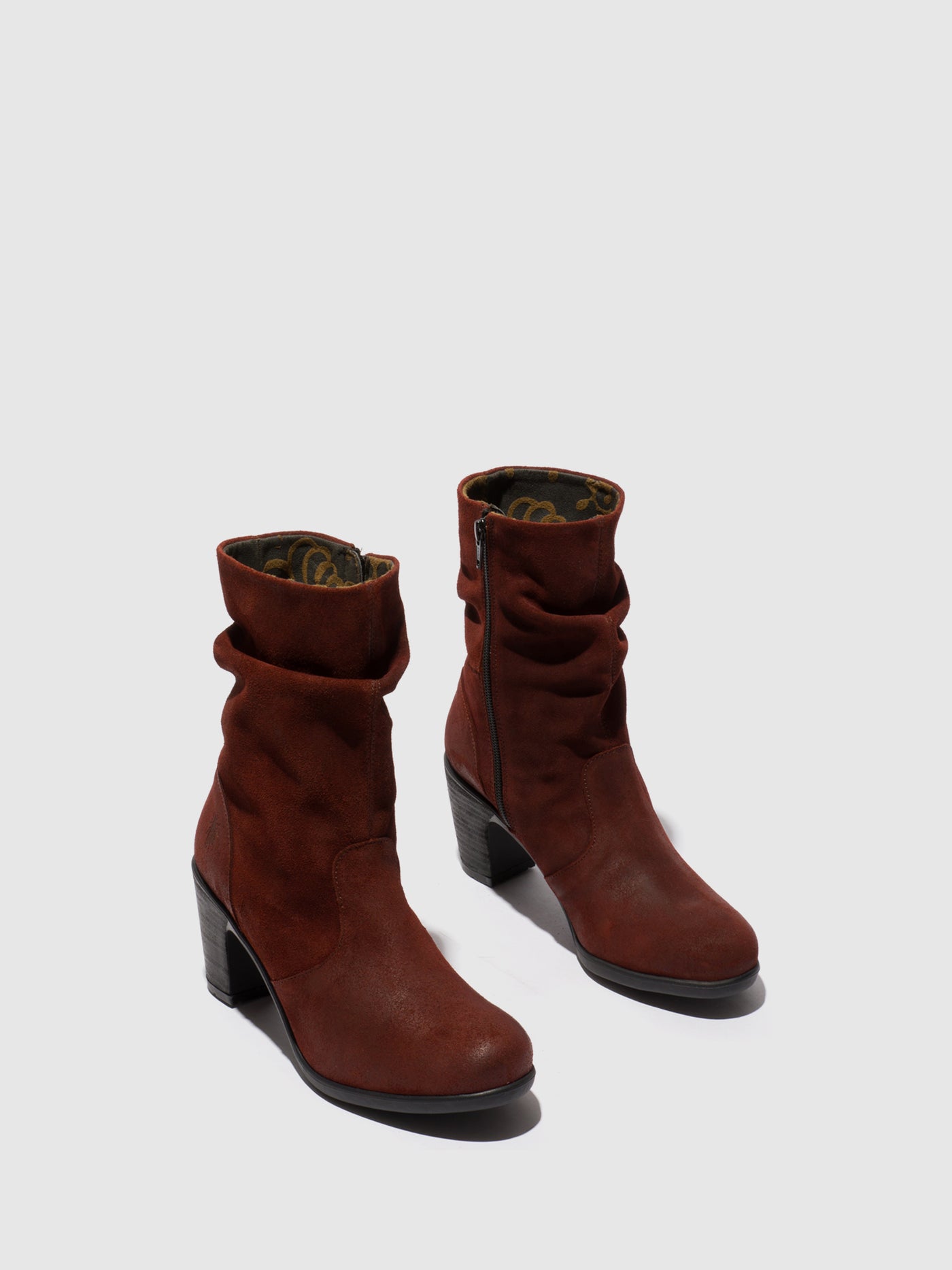 Zip Up Ankle Boots KLEI152FLY OXBLOOD