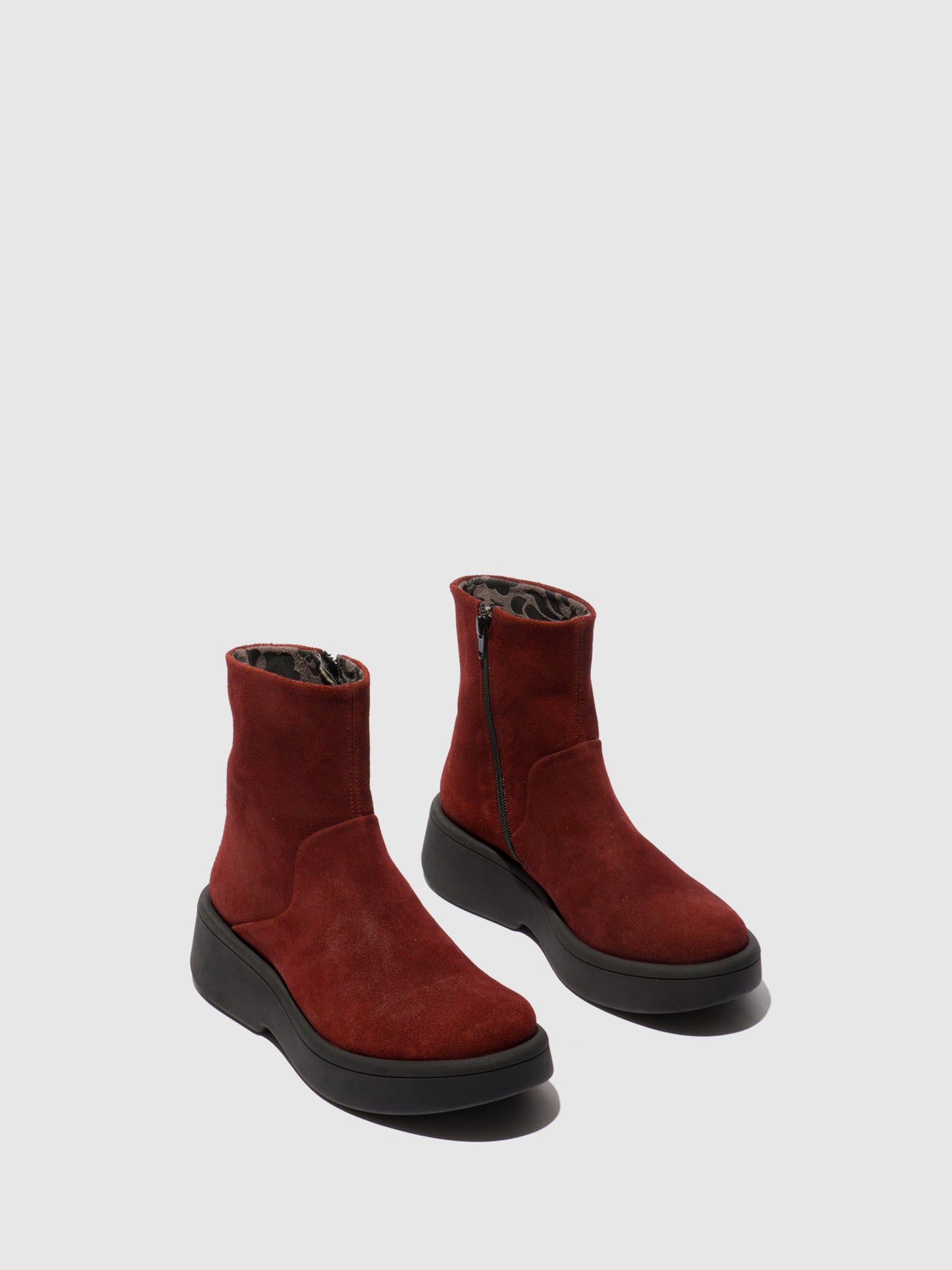 Zip Up Ankle Boots MOLN155FLY OXBLOOD