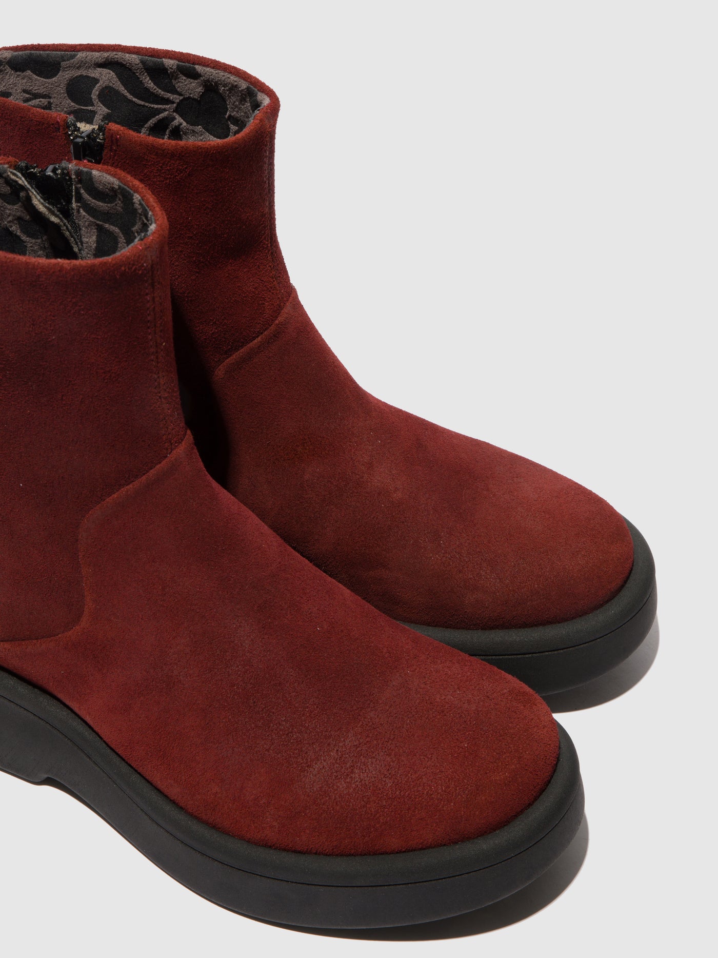 Zip Up Ankle Boots MOLN155FLY OXBLOOD