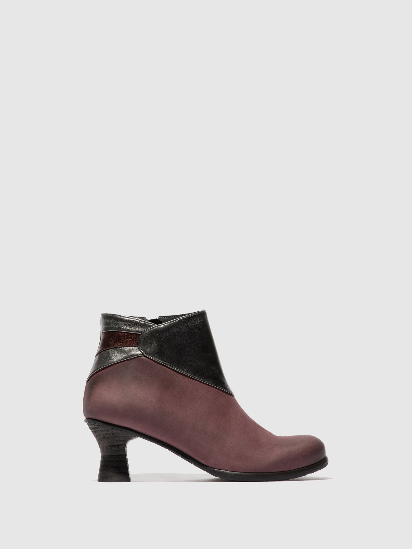 Zip Up Ankle Boots BRAL162FLY BURGUNDY/BURGUNDY/GRAPHITE