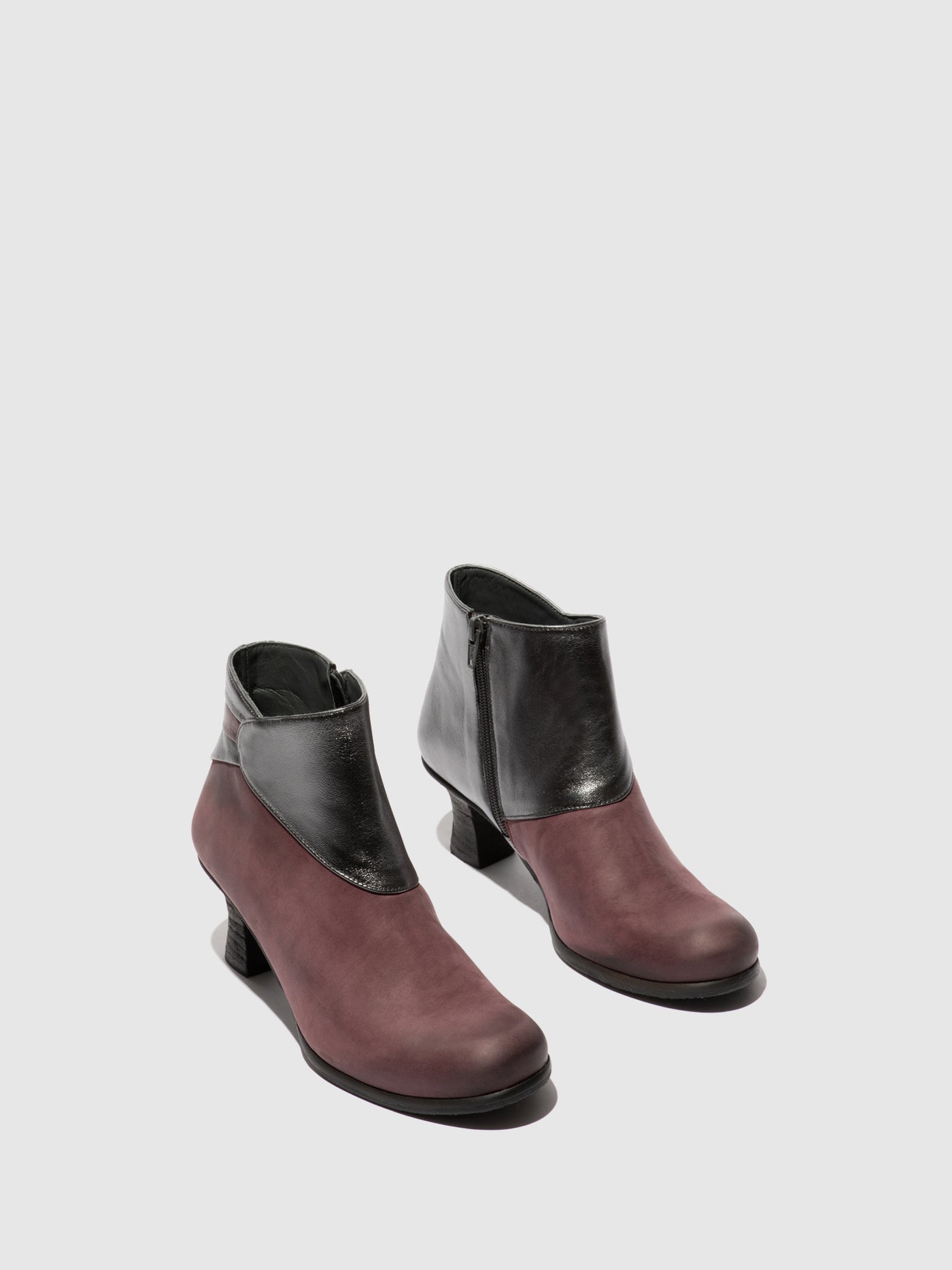 Zip Up Ankle Boots BRAL162FLY BURGUNDY/BURGUNDY/GRAPHITE