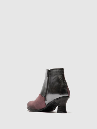 Zip Up Ankle Boots BRAL162FLY BURGUNDY/BURGUNDY/GRAPHITE