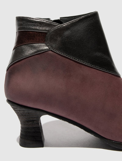 Zip Up Ankle Boots BRAL162FLY BURGUNDY/BURGUNDY/GRAPHITE